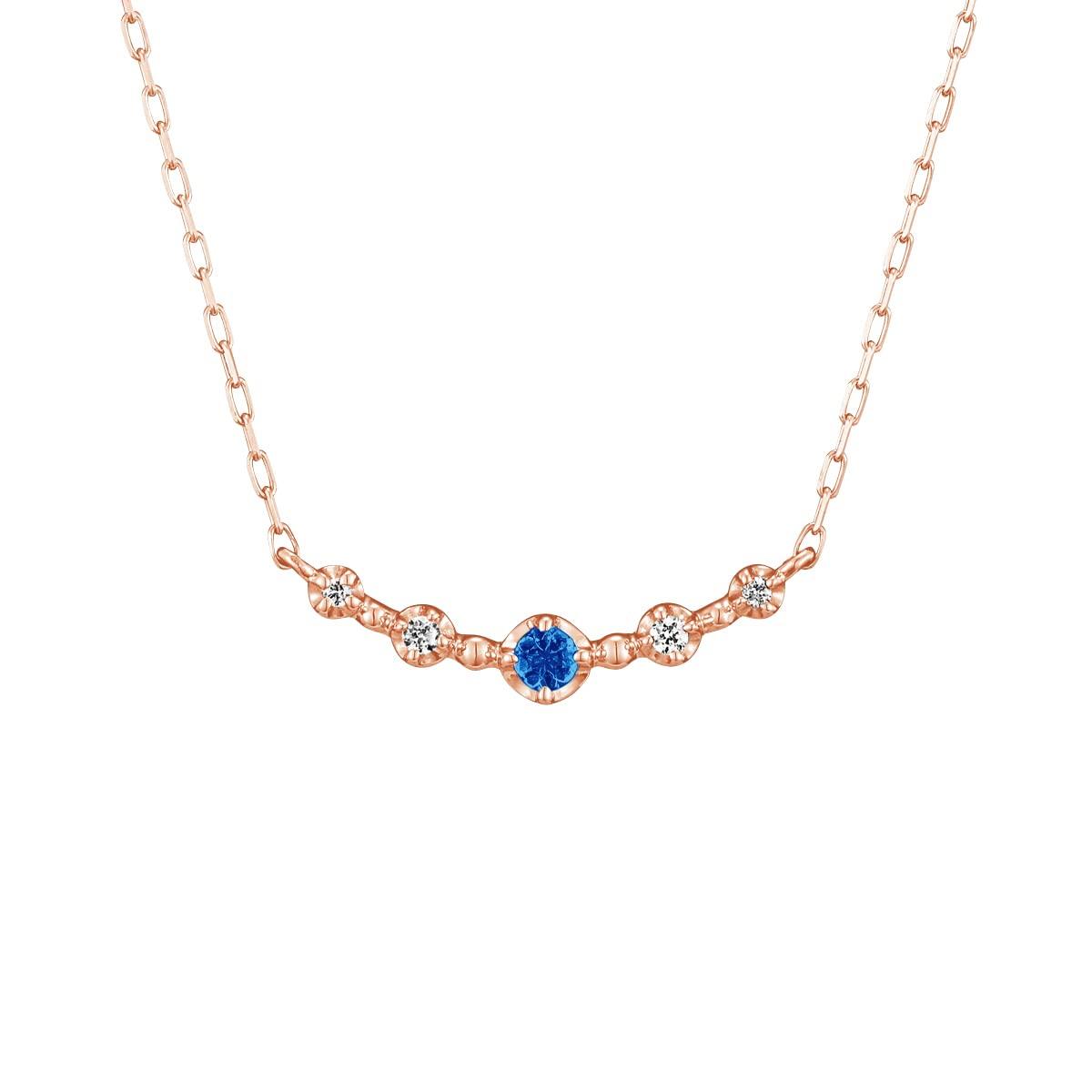 

K10 Pink Gold Necklace [Yondo Sea] 4℃ [September Birthstone] 11172-612-3109-00-00 Women s