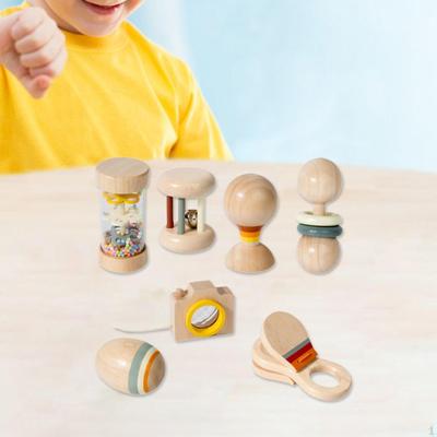7-teiliges Holz-Babyspielzeug-Set Montessori für Neugeborene Säuglinge 6 12 Monate