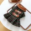 Pet Autumn and Winter Plaid Woolen Coat with Thick Collar and Dress Jacket Dog Clothes for Small Dogs Puppy Clothes