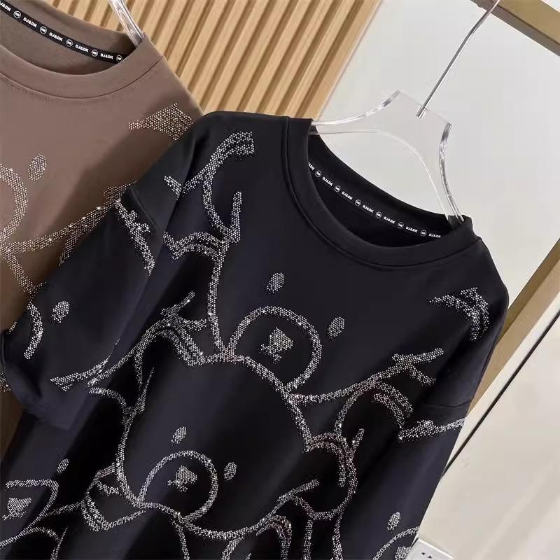 

Жіноча модна повсякденна футболка з коротким рукавом великого розміру XL чорний