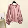 Felpe casual da donna maniche lunghe abbottonatura con cerniera tinta unita giacche larghe cappotto con cappuccio con coulisse abbigliamento primavera autunno streetwear femminile