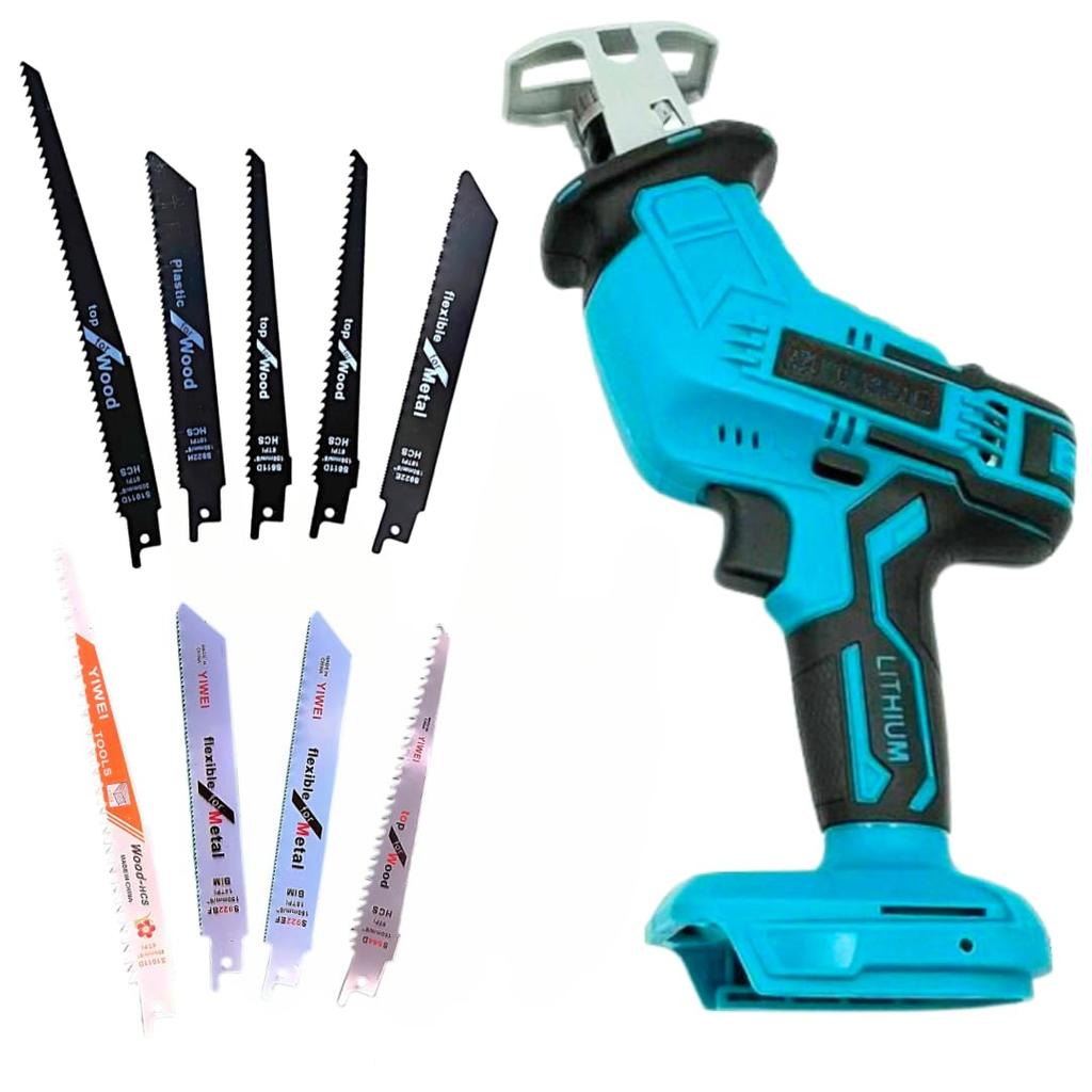 Akumulátorová pila ocaska kompatibilní s Makita se 4 náhradními pilovými listy Dobíjecí elektrické nářadí Pila ocaska na surové dřevo Dřevo Elektrická 18 V