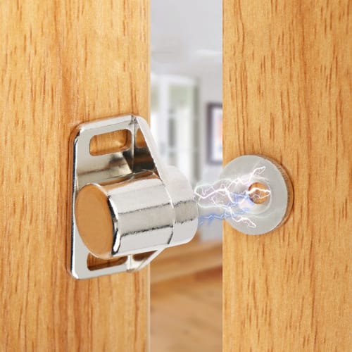 DFsucces 4-Pack Strong Magnetic Latch, Stainless Steel Magnetic Door Catches for Cupboards, Closets, and Cabinets, with Screws (Nickel Color)