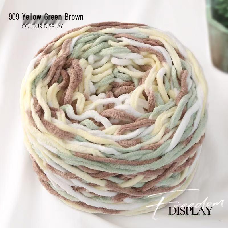 New 3.8 Liang Colored Ice Yarn: Thick Single-Strand for Crochet - Ideal for Shoes, Slippers, Scarves, and Seat Cushions.