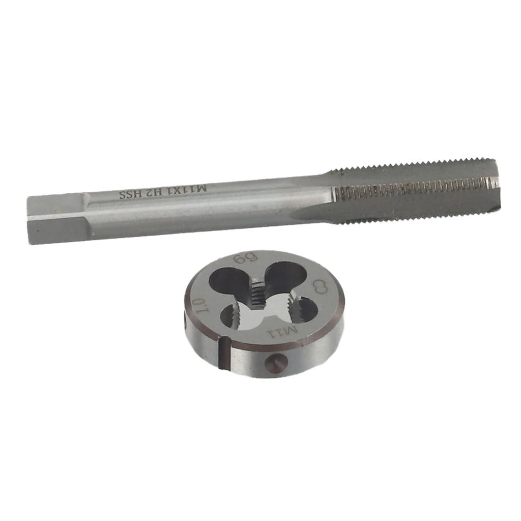 2 szt. Gwintownik HSS M11 X 1mm i Narzynka M11 X 1.0mm Gwint Metryczny Prawoskrętny Gwintownik Narzynka M934 Do Stali Nierdzewnej Żelaza Miedzi Do Cięcia Okrągłych