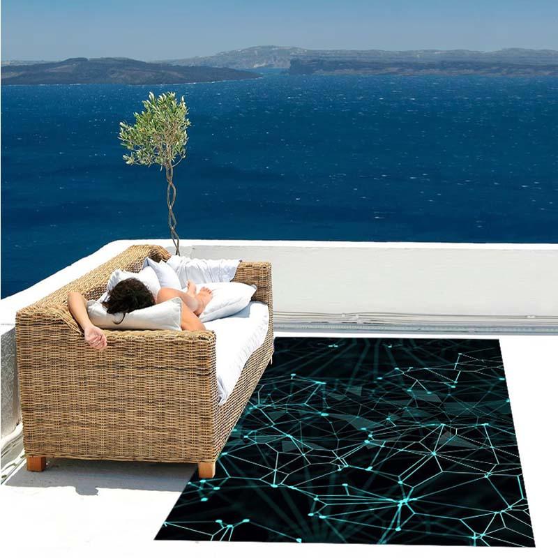 Large Polyester Area Rug with Luminous Neon Pattern – Durable Carpet Chair Mat for Office, Home, Living Room, Bedroom, Kitchen