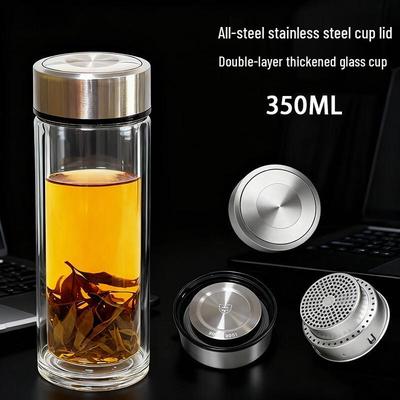 Tasse en verre borosilicaté à double paroi Handon, 350 ml
