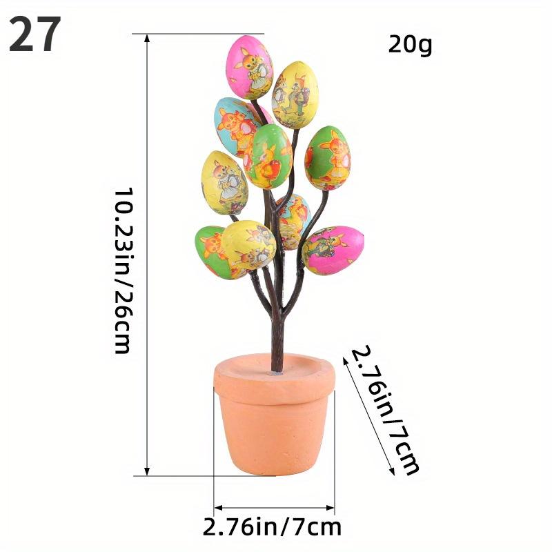 Simulated Easter Egg Potted Plant Printed Easter Egg Tabletop Decoration Ornaments