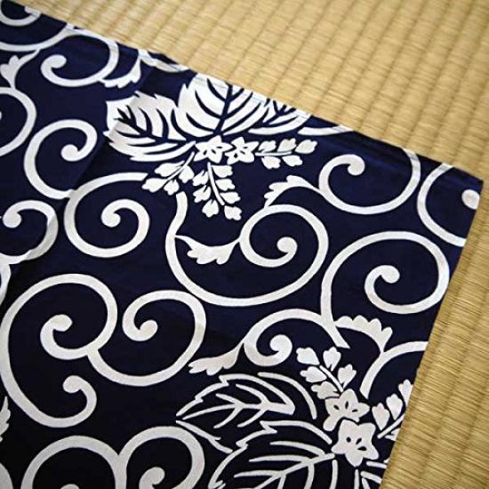 Paulownia Arabesque Furoshiki Specially Navy Blue Broadcloth Cloth, Dyed, (three Widths)