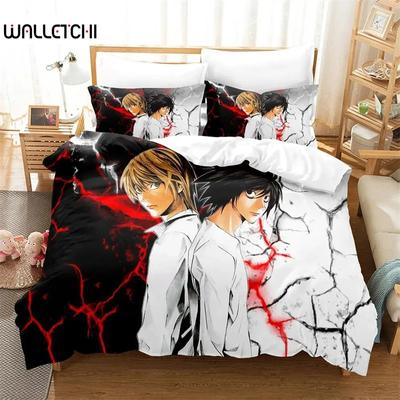 3D Printed Death Anime Note Bedding Sets Exquisite Bed Supplies Set Duvet Cover Bed Comforter Set Luxury Birthday Gift