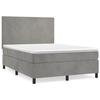 VidaXL Lit à sommier tapissier et matelas Gris clair 140x190cm Velours - Modèle 3142899