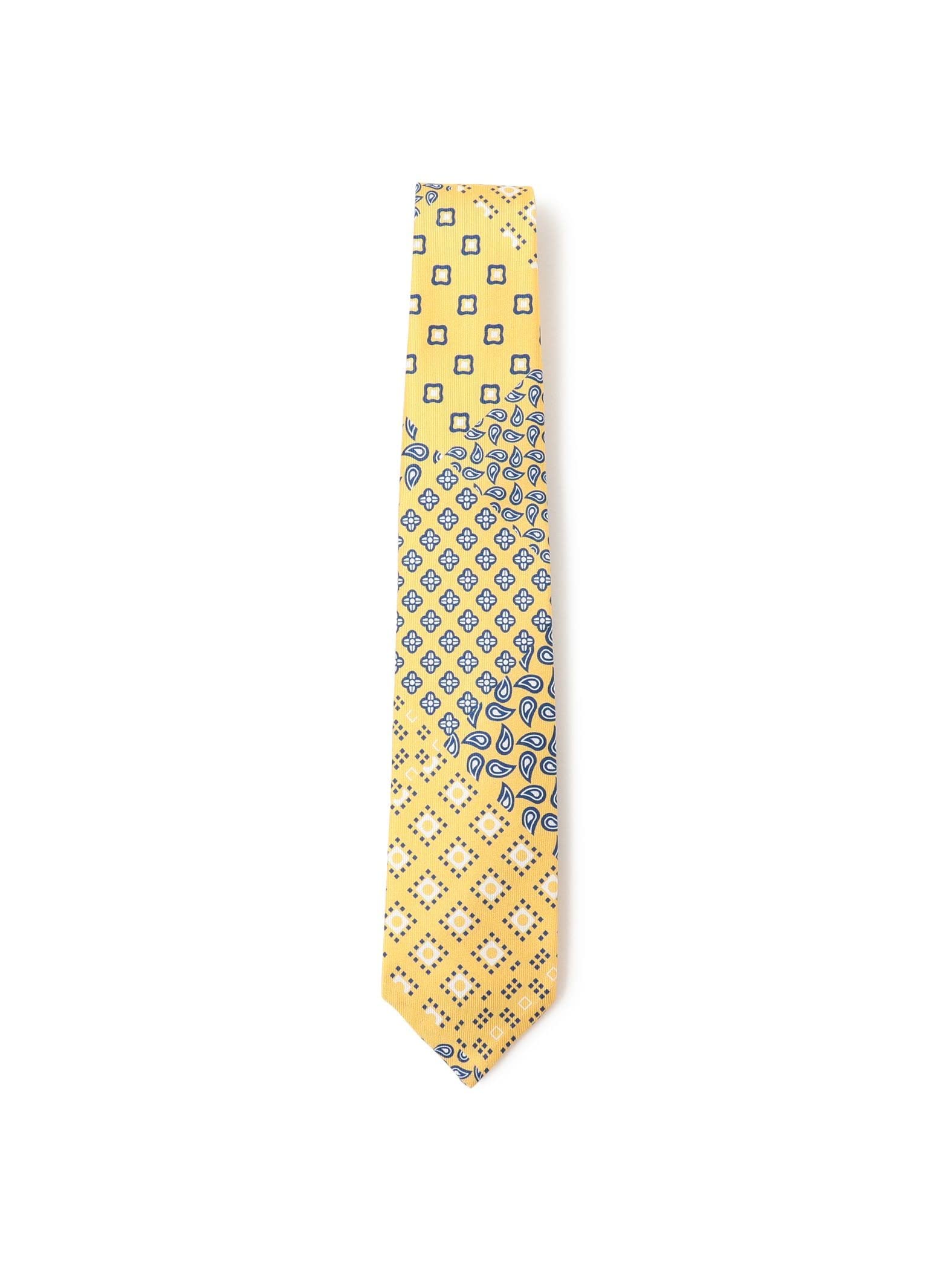 

[BEAMS PLUS] Silk Paisley x Geometric Print Tie for Men, Yellow, Free Size, 38440030107