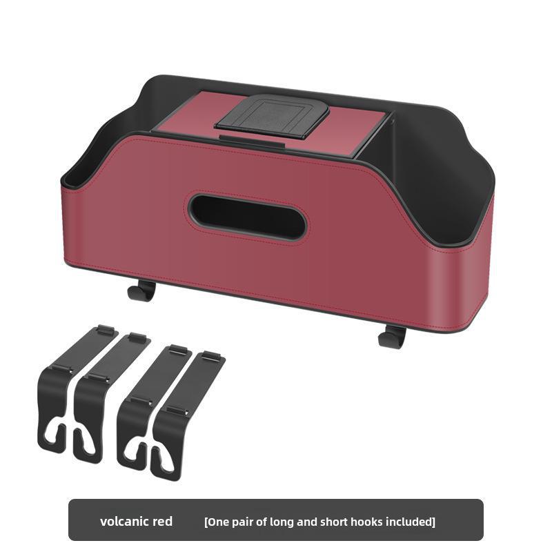 Car Multi-Function Seat Back Organizer: Storage Box, Tissue Holder, Cup Holder, Bag.