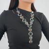 2024 Retro Style Natural Stone Look Ladies Sweater Chain Necklace