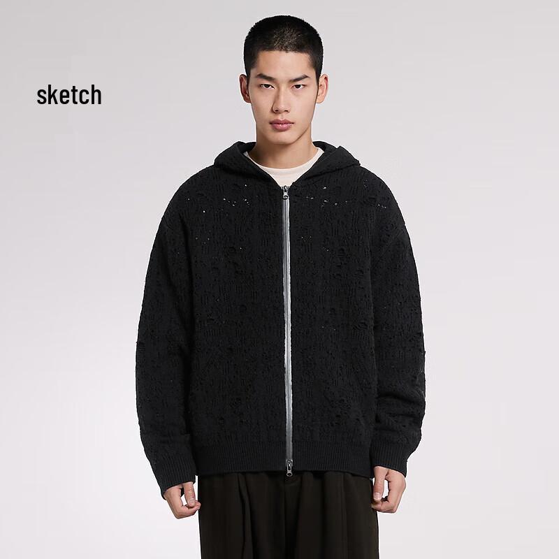

Men s Casual Hooded Cardigan Knitwear S
