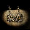 Elegant Temperament Double Flower Earrings Color Zircon Earrings Jewelry Party Jewelry Italian Luxury 925 Jewelry Earrings