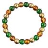 Festive Gifts Green Onyx Amber And Golden Metal Beaded Bracelet Elegant Fashion Jewelry For Men And Women Daily Wear Simple Versatile Accessory