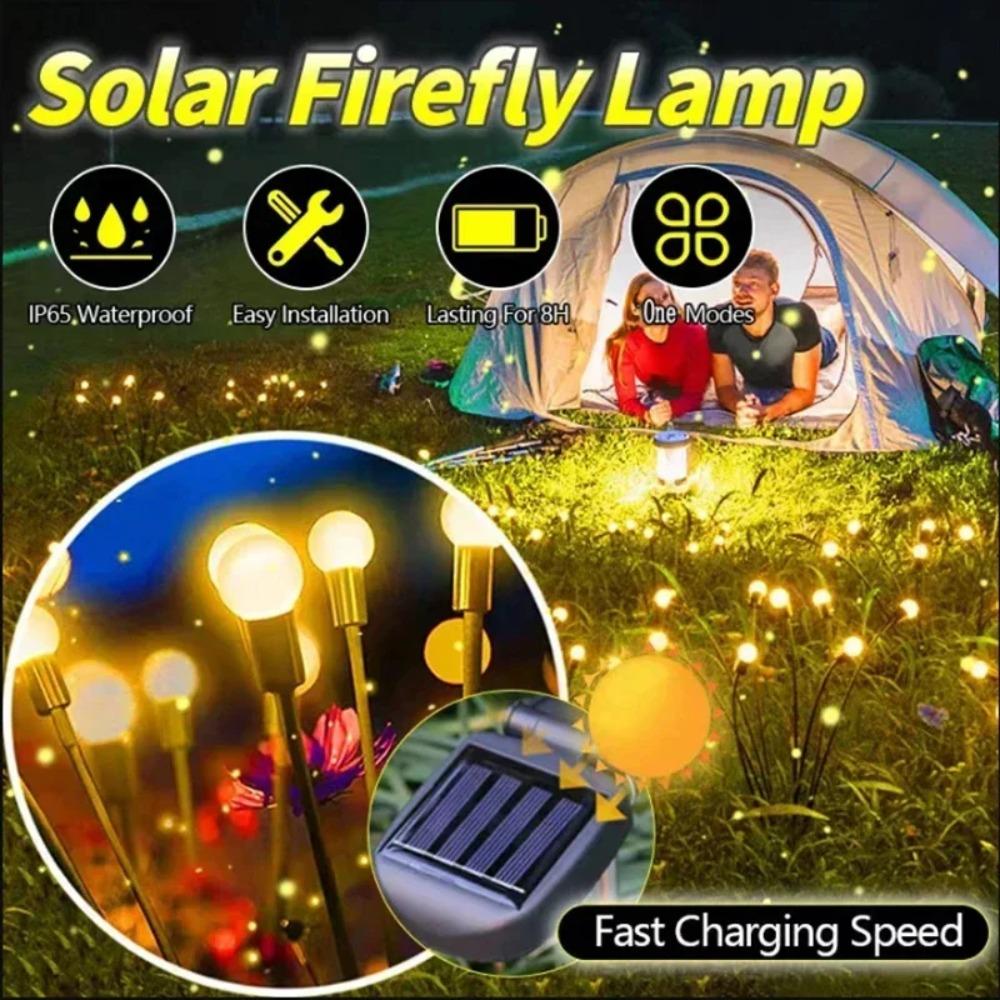 6/8/10 LED Solar Gartenleuchten Powered Firefly Lichter Outdoor Wasserdicht Lebendige Gartenleuchten für Terrasse Weg Dekoration,Warm