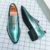 Men's Plus Size Leather Pointed Toe Slip-on Derby Shoes - Shiny Formal & Casual