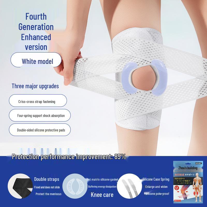 Japanese 6th Gen Breathable Knee Support: Lightweight Strap for Running, Cycling, Mountaineering, Meniscus and Patella Stability