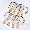 Adjustable Gold-Plated Copper Bead Pearl Chain Crystal Zircon Cherry Bracelet Charming for Women Daily Party Fruit Zircon Gifts