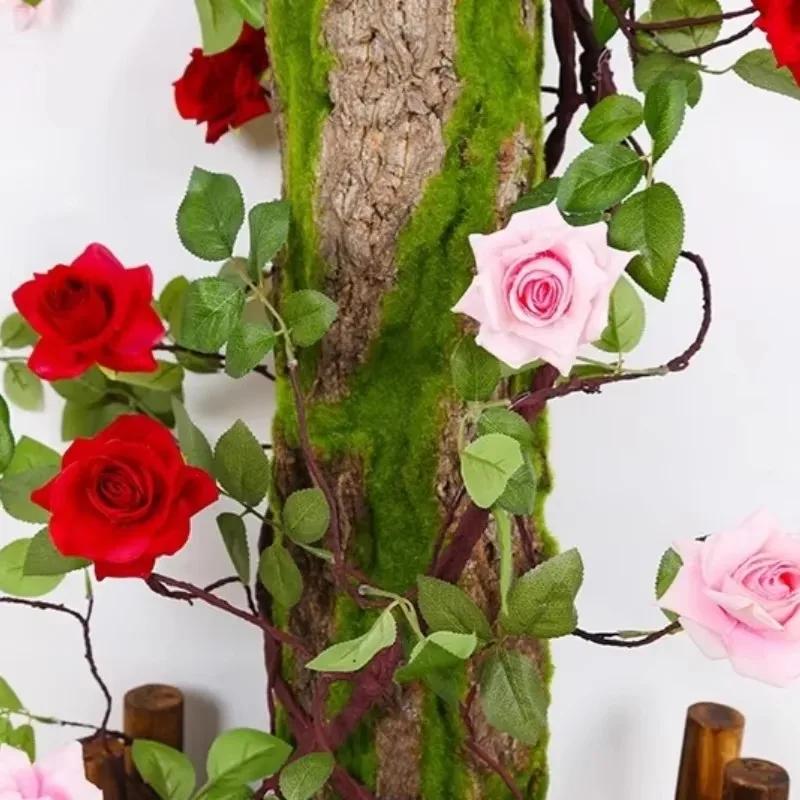 Wall Artificial Tree Bark Simulation Natural Fake Moss Plant Bark Pipe Pillar Cork Cover Balcon  Garden Decor Outdoor Decoration