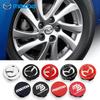 Conjunto de 4 peças de calotas centrais de roda de 56 mm com logotipo, emblema e capa para Mazda 6, 3, CX5, 2, CX7, Demio, Atenza, Axela, MX30, CX30, CX3, CX9, MX5, RX8 e RX7.