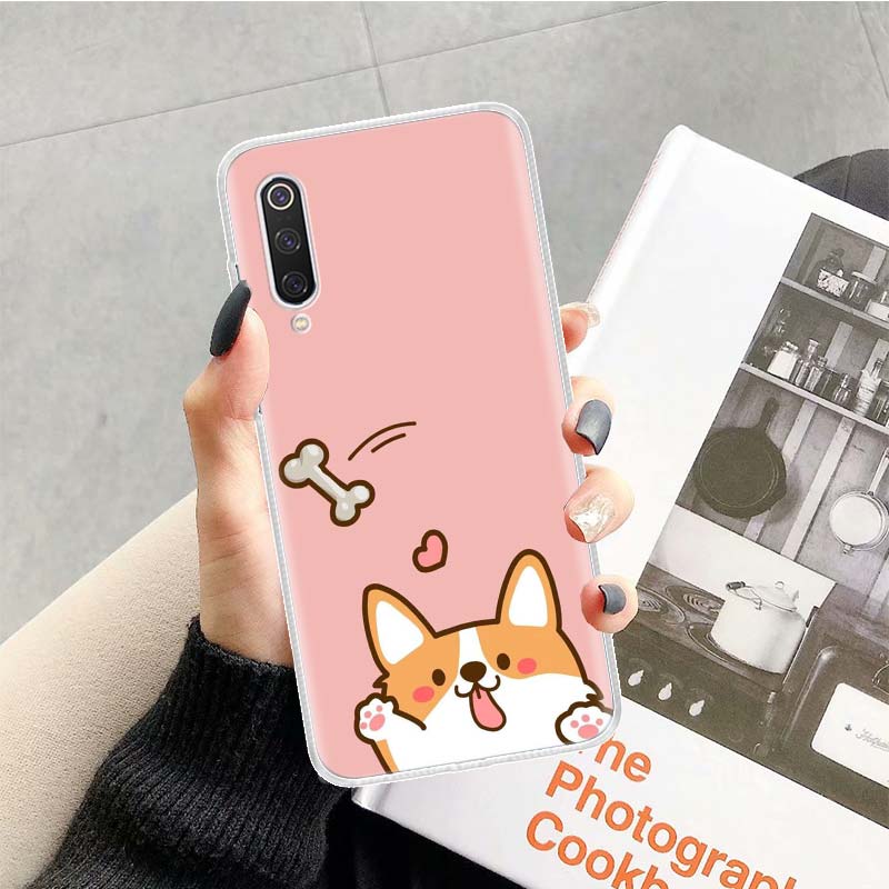 Cute Corgi cartoon Dog Phone Case For Xiaomi Redmi Note 13 14 15 Pro Plus 12S 12 14S 11S 11E 10 10S 11 11T 5G 4G Cover Coque Red