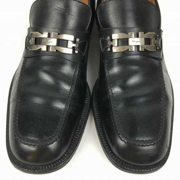 Salvatore Ferragamo Hergestellt in Italien Vollleder Bit Loafer Slipper Schuhe Schwarz Größe 9.5EE Herren(GEBRAUCHT)