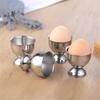 Egg Cups Set Stainless Steel Soft Boiled Egg Cups Holder Stand Egg Cup Tray Include 4 Eggs Kitchen