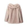 Luxury Faux Fur Coat Women Winter Thick Warm Long Sleeve Turndown Collar Female Overcoat  Elegant Lady Outerwear