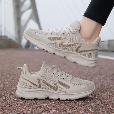 Women's Breathable Flyknit Mesh Running Shoes - Casual Summer & Autumn Flats