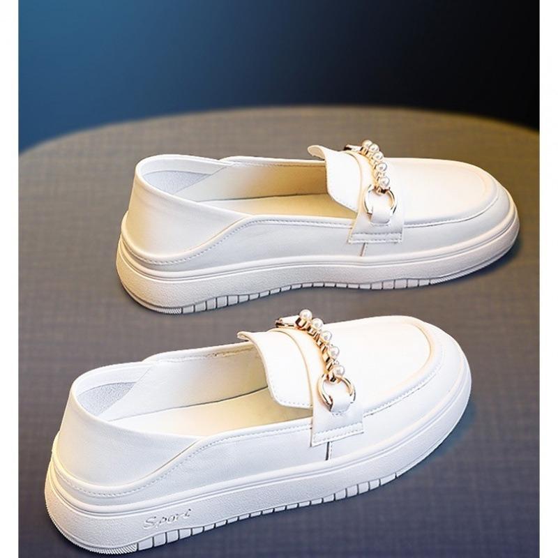 Fashion Little White Shoes Womens 2025 Summer New Soft-Soled Non-Slip Loafers Fashionable Versatile Casual Small Leather Shoes Women