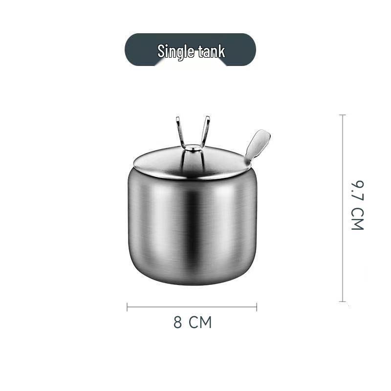 Rotating 304 Stainless Steel Spice Jar Set: Kitchen Seasoning and Storage Containers for Salt, Sugar, MSG, and Chili