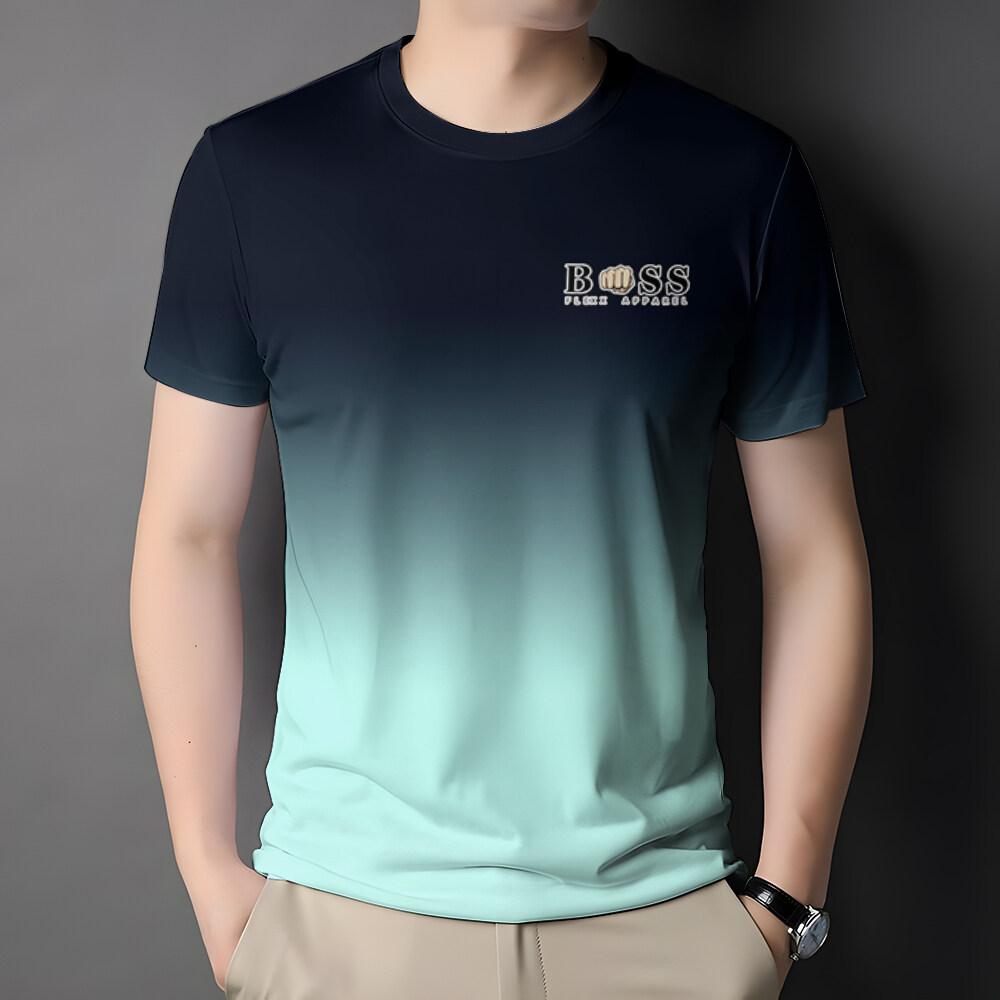 Fashionable men's T-shirt 3D printed gradient T-shirt men's casual shirt short sleeved breathable oversized T-shirt men's clothing men's T-shirt