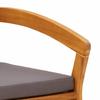 Garden Chair with Cushion 2 Pcs Oil Natural Solid Acacia Wood