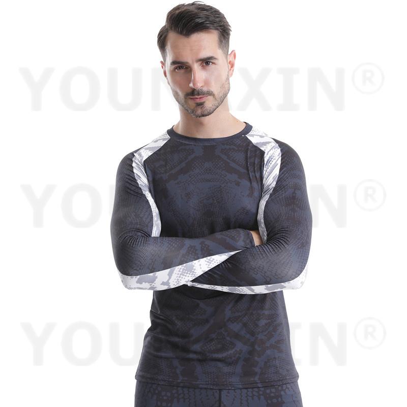 

Мужские спортивные футболки с длинным рукавом больших размеров для бега, йоги, спортивная одежда для фитнеса, тренировочная одежда, топ для спортзала S M L XL 2XL 3XL 4XL 4XL серый