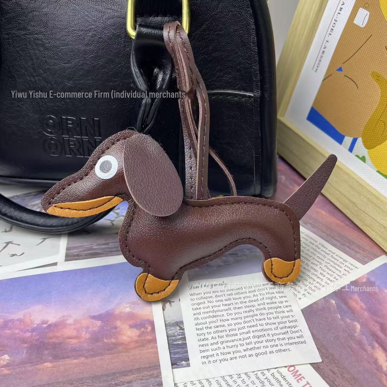 

Брелок в виде щенка таксы: Милая подвеска в виде собаки для сумок и машин — идеальный креативный подарок кофейный