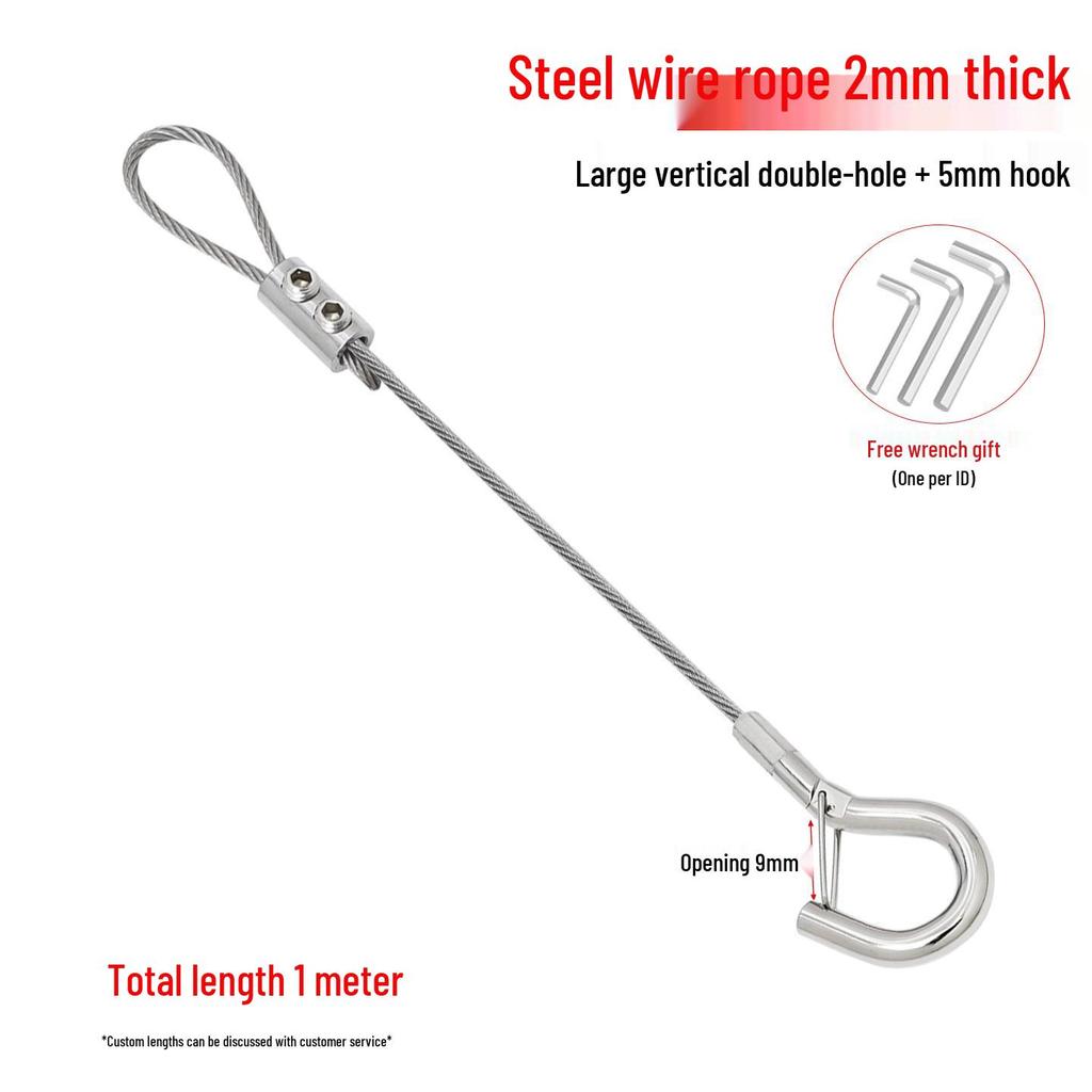 304 Stainless Steel Wire Rope Lock Buckle, 1-4mm Adjustable Hanging Picture and Lighting Wire Hook Adjuster