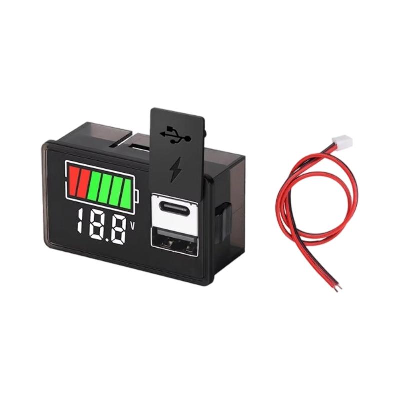USB/Type C Port Battery Charge Indicator Meter For Leads Acid Lithiums Batteries Real Time Voltages Monitoring Devices