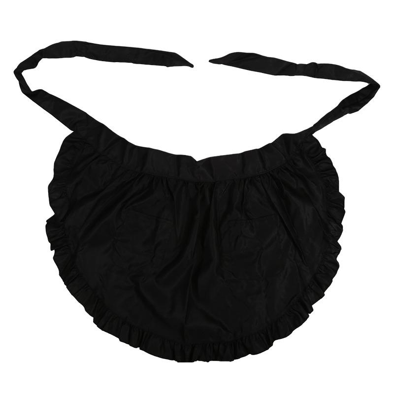 

Woman Half Waist Cooking Kitchen Aprons Short Lolita Maid Sexy Lace Black White Bib Beauty Flower Coffee Shop Pinafore Home Work