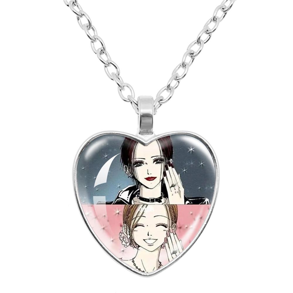 Ai Yazawa Osaki Nana Anime Glass Heart NecklaceDIY Handmade Creative For Women's Birthday Gift Jewelry