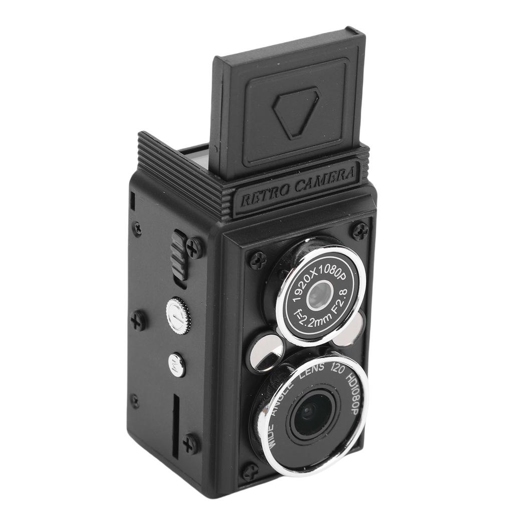 Vintage Dual Lens Camera with Flash 12MP 1080P HD Wide Angle Autofocus 0.85 Inch Screen Retro Keychain Camera for Teens Students Travel