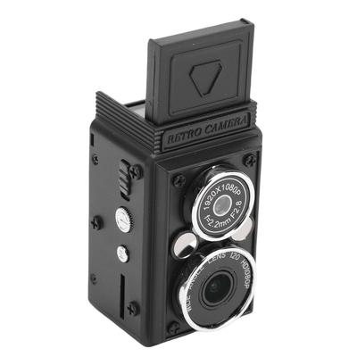 Vintage Dual Lens Camera with Flash 12MP 1080P HD Wide Angle Autofocus 0.85 Inch Screen Retro Keychain Camera for Teens Students Travel