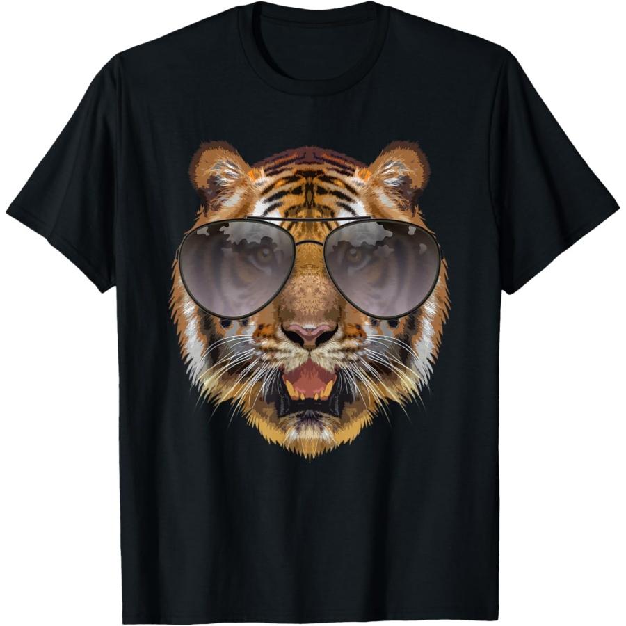 

Funny Tiger Design For Men Women Kids Cat with Glasses Lover T-Shirt XXXXXL чёрный
