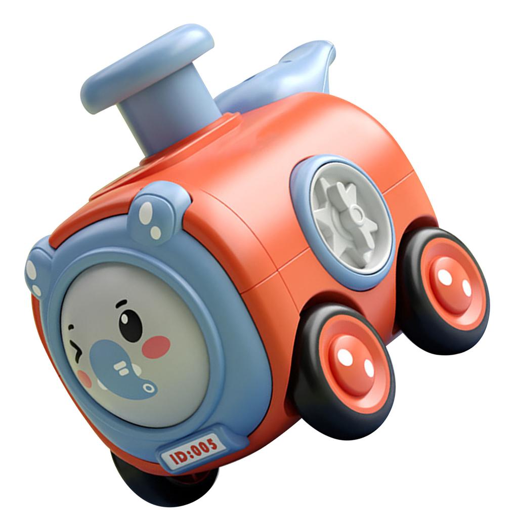 Trägheitszug Spielzeug Drücken Gesicht Ändern mit Pfeife Cartoon Stoßfest Interaktionsspielzeug Zug