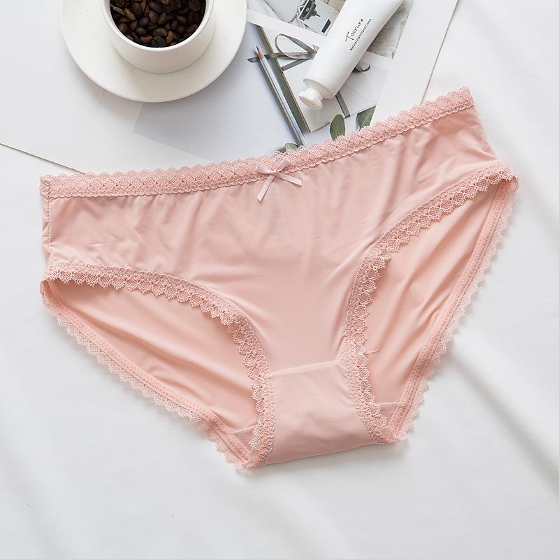 Seamless and Comfortable Low Waisted Girls' Panties Simple Ice Silk Women's Triangle Panties