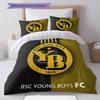 Pościel z wzorem BSC Young Boys Dekoracja domu Prezent urodzinowy ( 1 poszewka na kołdrę + 2 poszewki na poduszkę, bez wkładu),gadżety dla fanów.