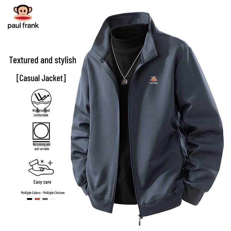 Paul Frank Men's Casual Windproof Stand Collar Jacket