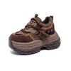 2 Frühjahr Neu Innere Höhenerhöhung und Farbpolitur Retro Sport und Freizeit Vielseitige Damenschuhe Kleine Plateau-Schuhe Damen